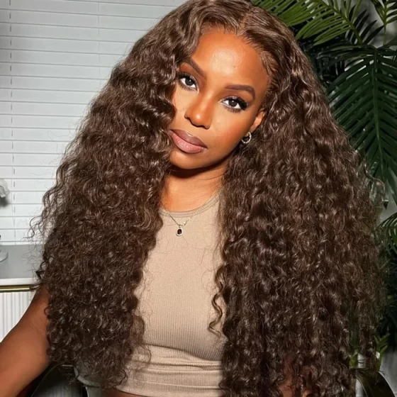 Chocolate Brown Wig Human Hair 13x4/13x6 Curly Wig Deep Wave Human Hair Wigs